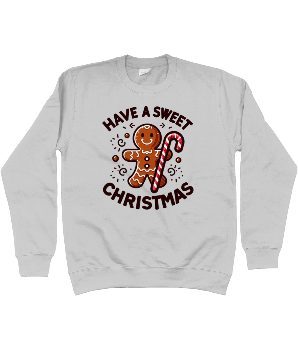 Sweat Sweet Christmas: Gingerbread Man Sweatshirt with Candy Cane