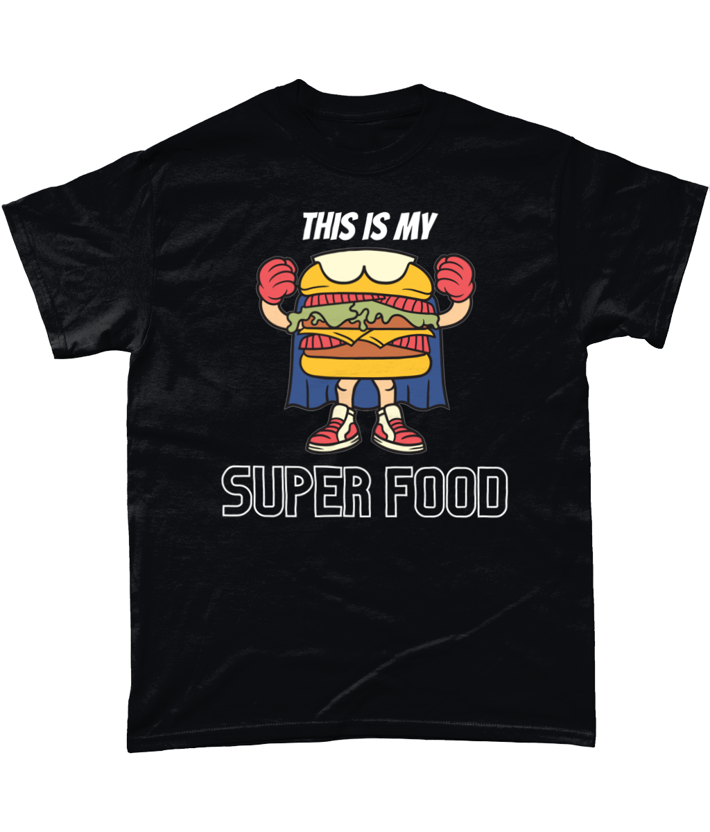 Novelty Black Foodie T-shirt - Super Food