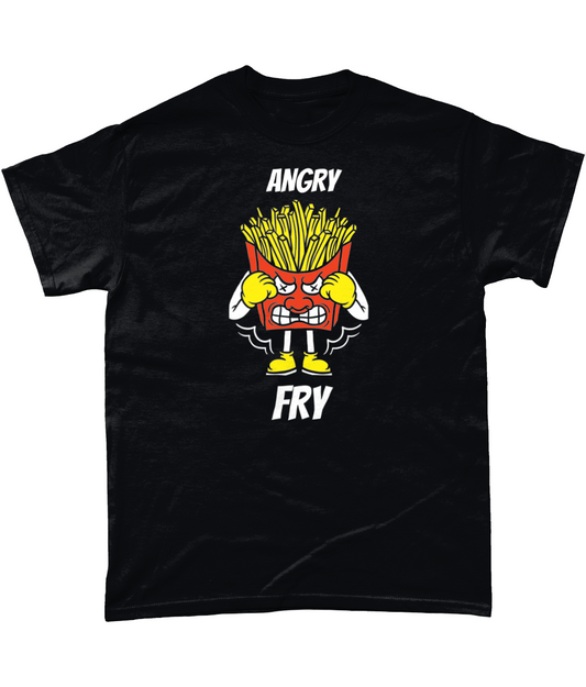 Novelty Black Foodie T-shirt - Angry Fry